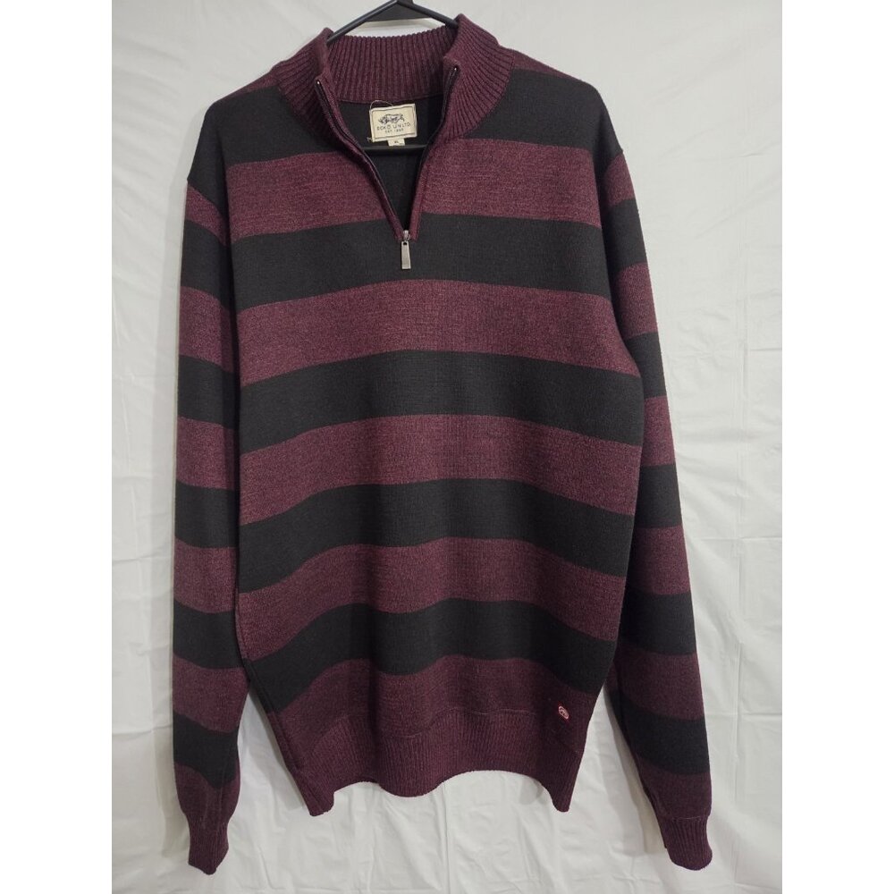 Ecko Unltd. Sweater Mens Size XL Vintage Red/Black Y2K Logo 1/4 Zip Oversize